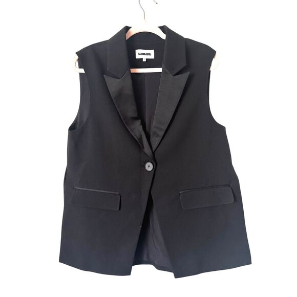 SAINT ART Matilde Swing Tuxedo Blazer Vest Black Small - Picture 2 of 4